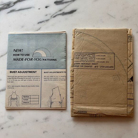 Vintage McCalls 8106 Pattern Misses 1980s Button Up Shirt Blouse Halston - Picture 9 of 9